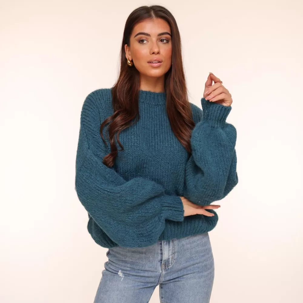 Petrol Wool Knitted-Sweater<Olivia & Kate Flash Sale