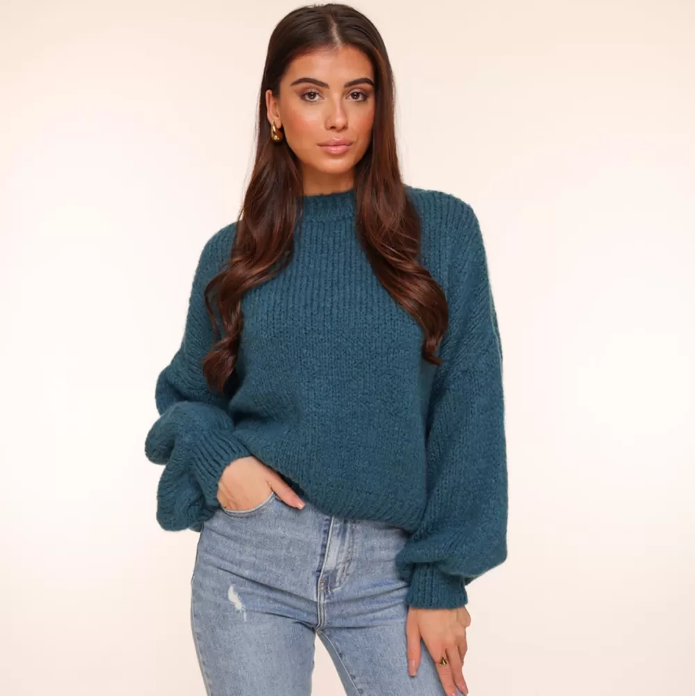 Petrol Wool Knitted-Sweater<Olivia & Kate Flash Sale