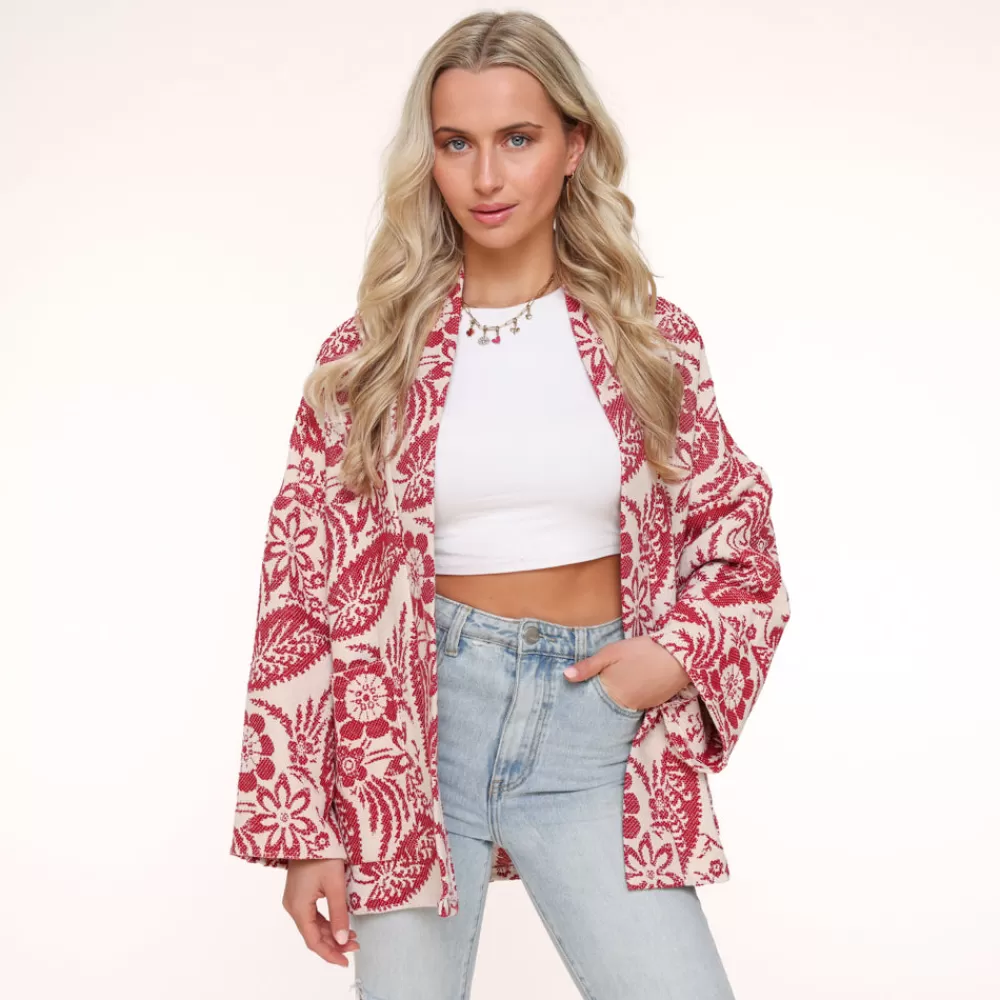 Red Printed Ls-Jacket<Olivia & Kate Best Sale