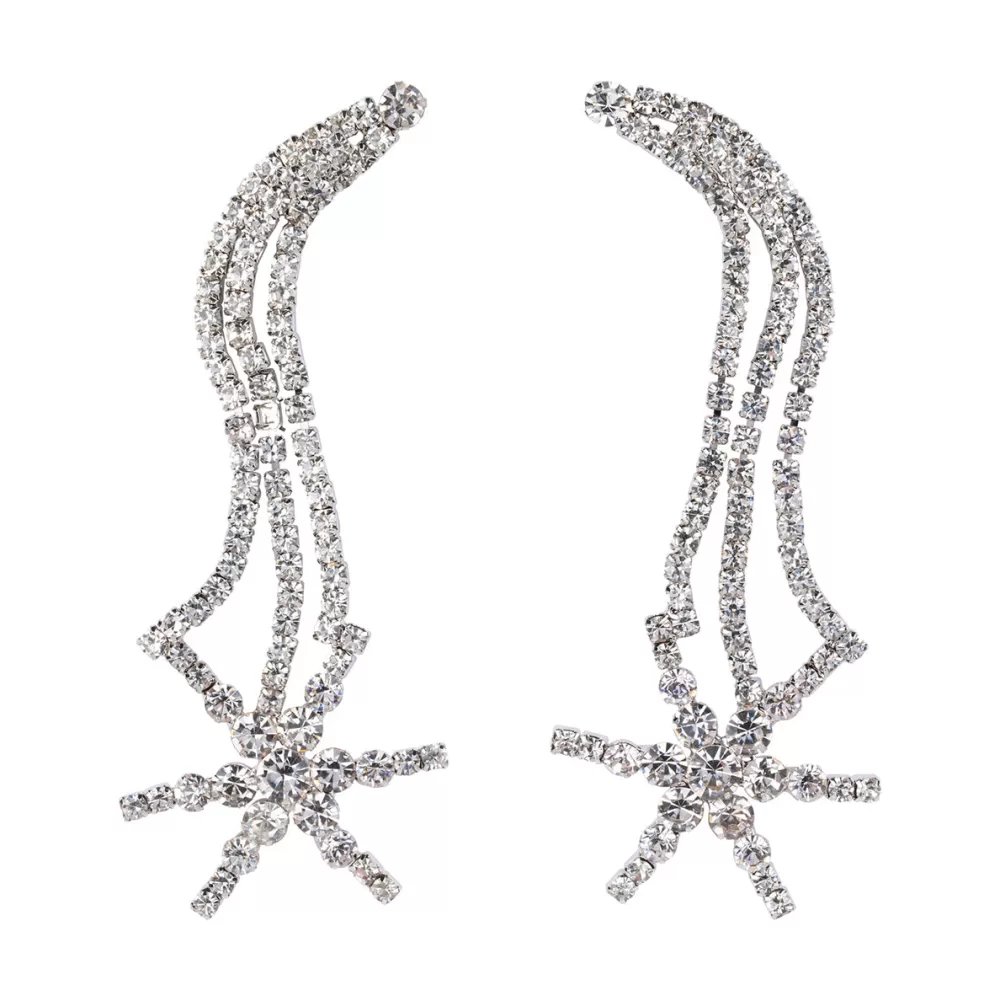 Silver Falling Star-Earrings<Olivia & Kate Clearance