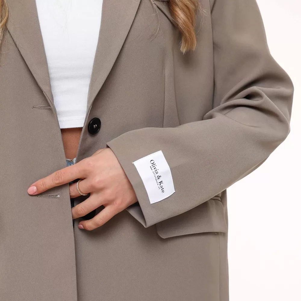 Taupe Studio Basic-Blazer<Olivia & Kate Cheap