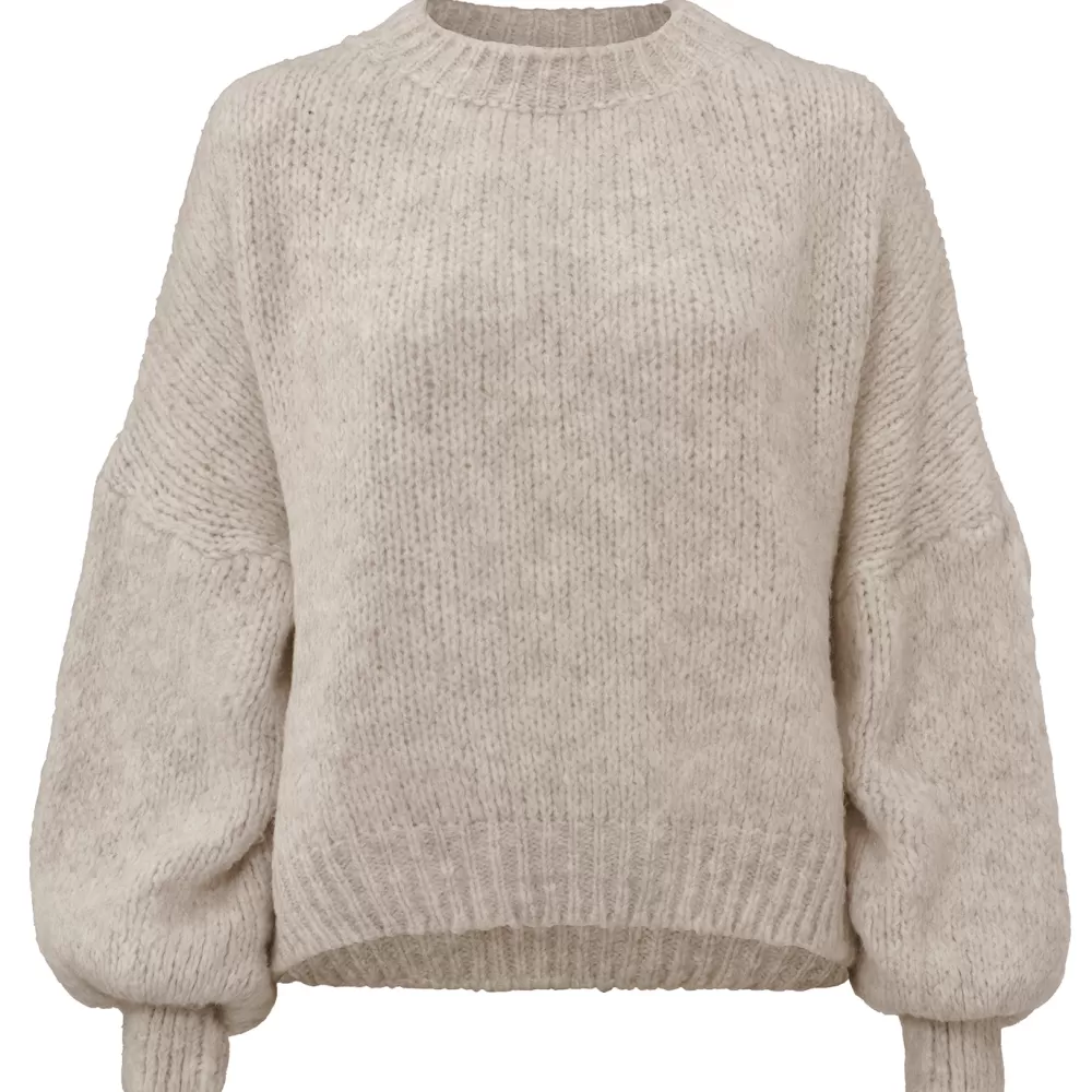 Taupe Wool Oversized Knitted-Sweater<Olivia & Kate Discount