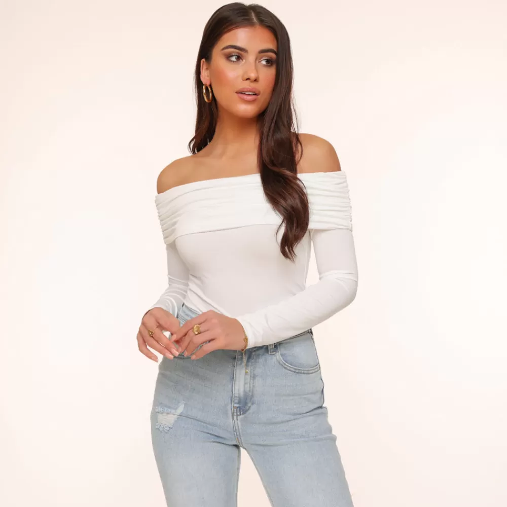 White Off Shoulder-Top<Olivia & Kate Discount