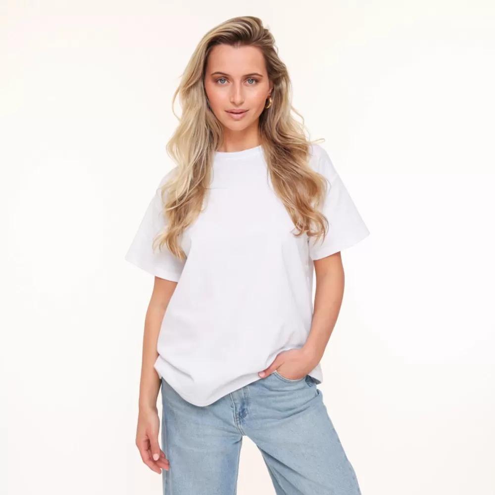 White Oversized Basic Ss-T-Shirt<Olivia & Kate New