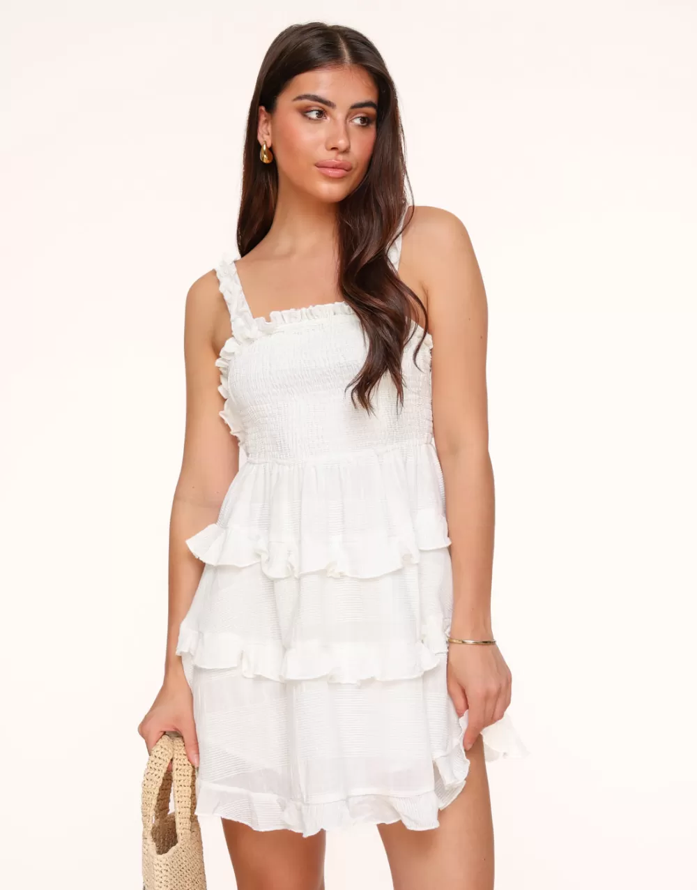 White Short Smocked-Dress<Olivia & Kate Flash Sale