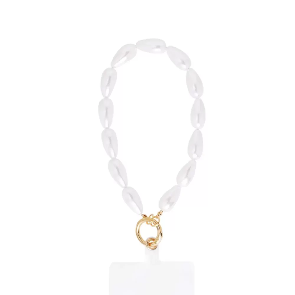 White Trendy Pearl-Phone Cord<Olivia & Kate Best Sale