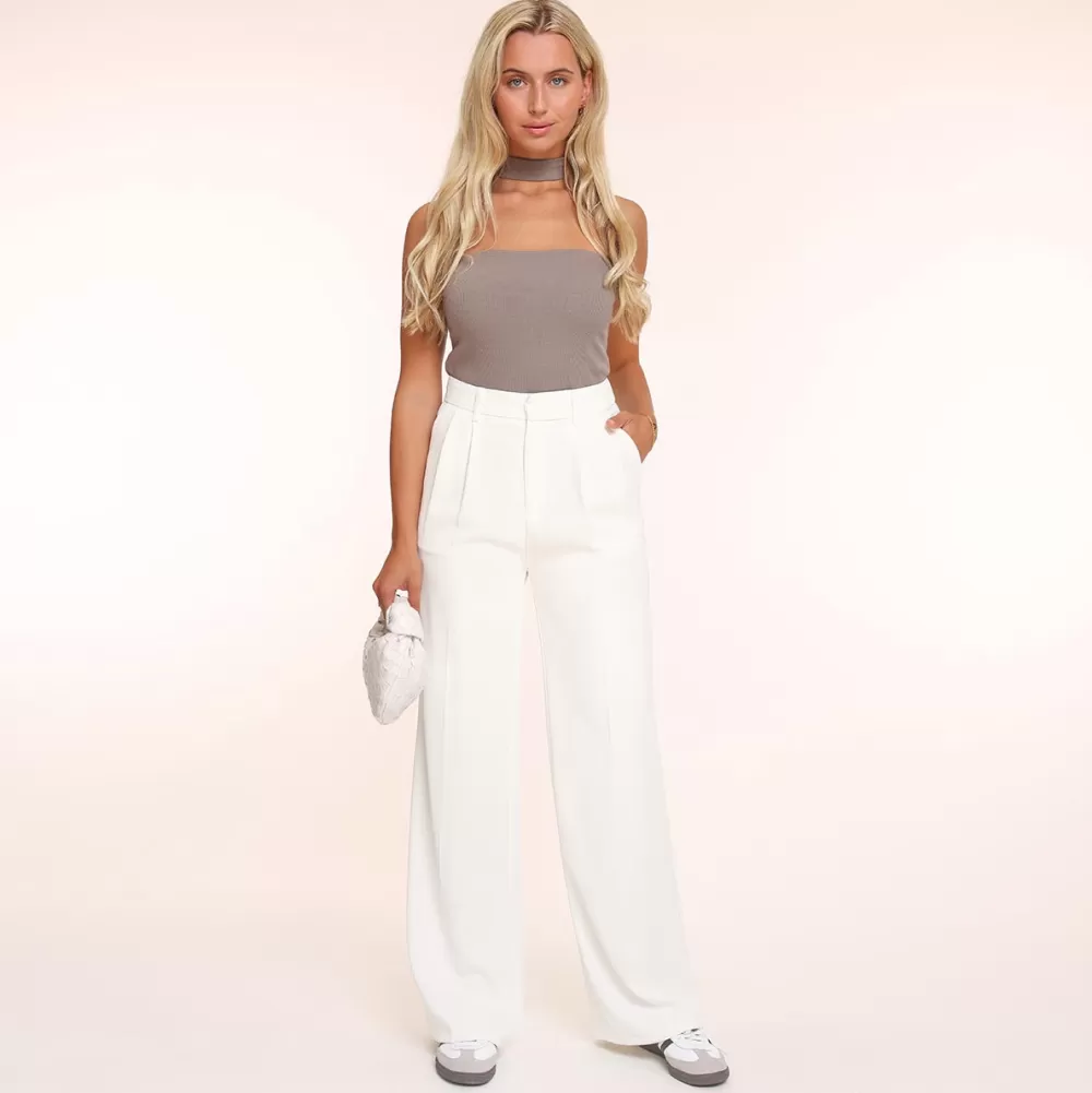 White Wide-Pantalon<Olivia & Kate New